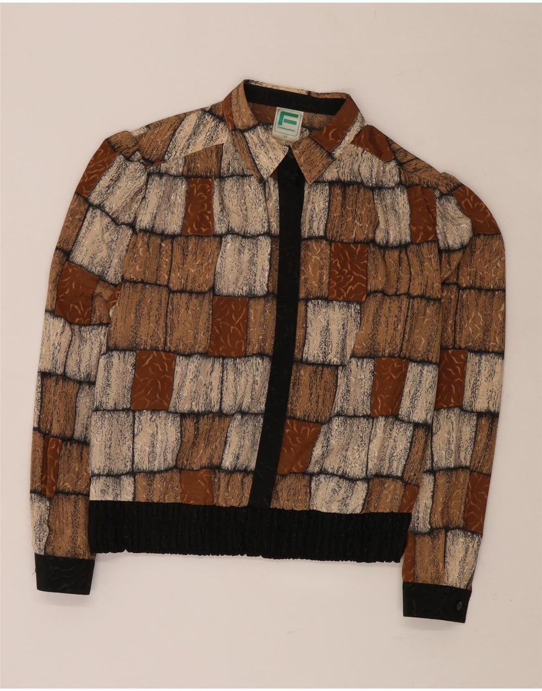 Bluză cămașă pentru femei FRANKENWALDER EU 42 Maro mare poliester mozaic