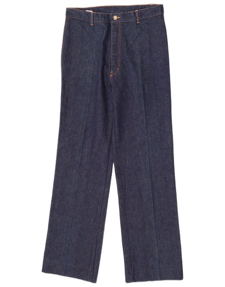 Blugi drepți de damă vintage W34 L32 bumbac bleumarin