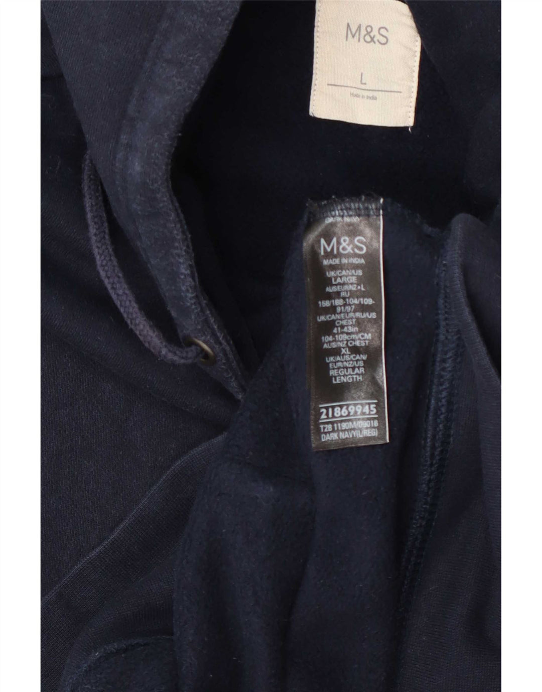 Pulover Marks & Spencer pentru bărbați, cu fermoar, bumbac mare, albastru