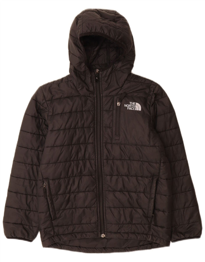 Jachetă căptușită cu glugă The North Face pentru băieți, 9-10 ani, poliester mediu negru