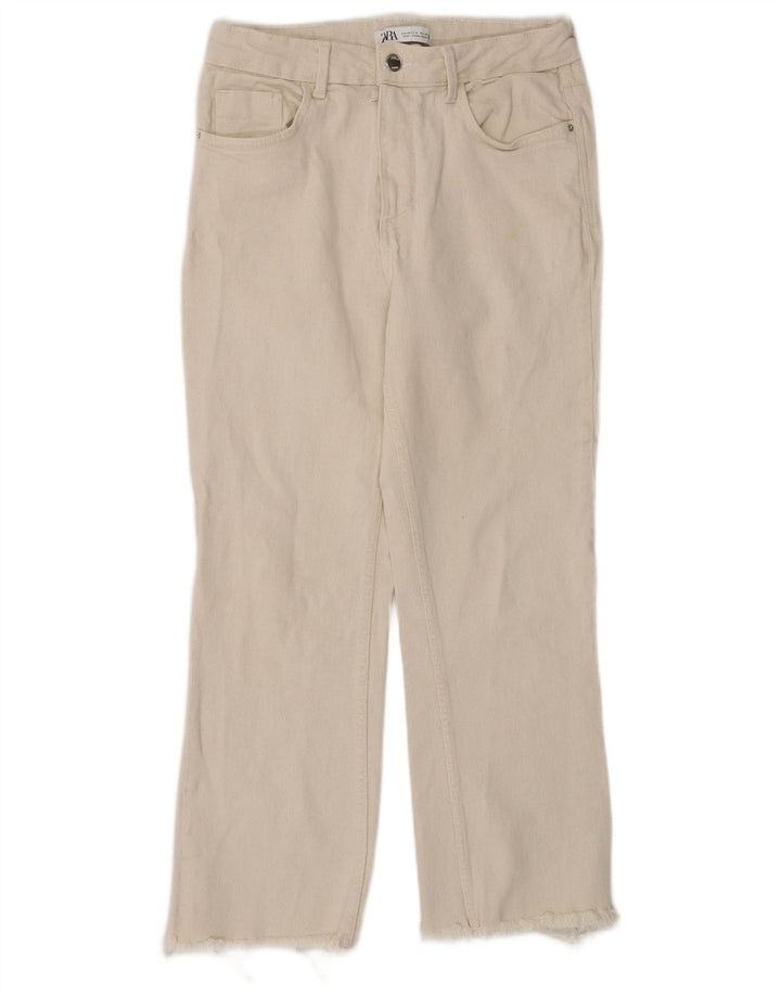 Blugi tăiați pentru femei Zara EU 40 Medium W30 L25 Bej Bumbac