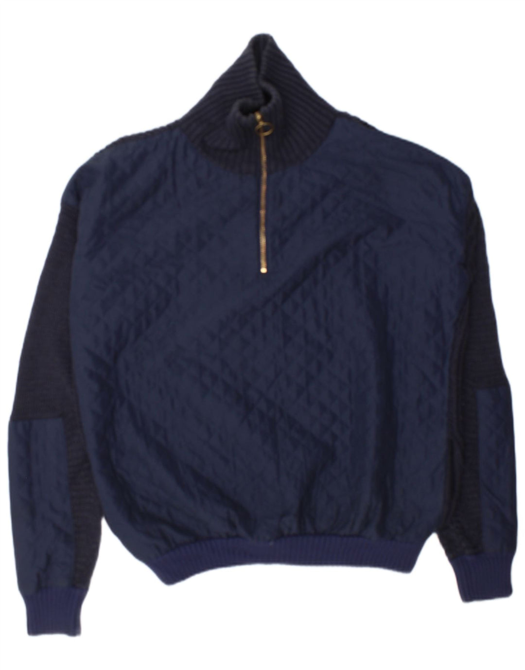Pulover pentru femei Topshop, supradimensionat, cu fermoar, cu gât, UK 12 Medium Bleumarin