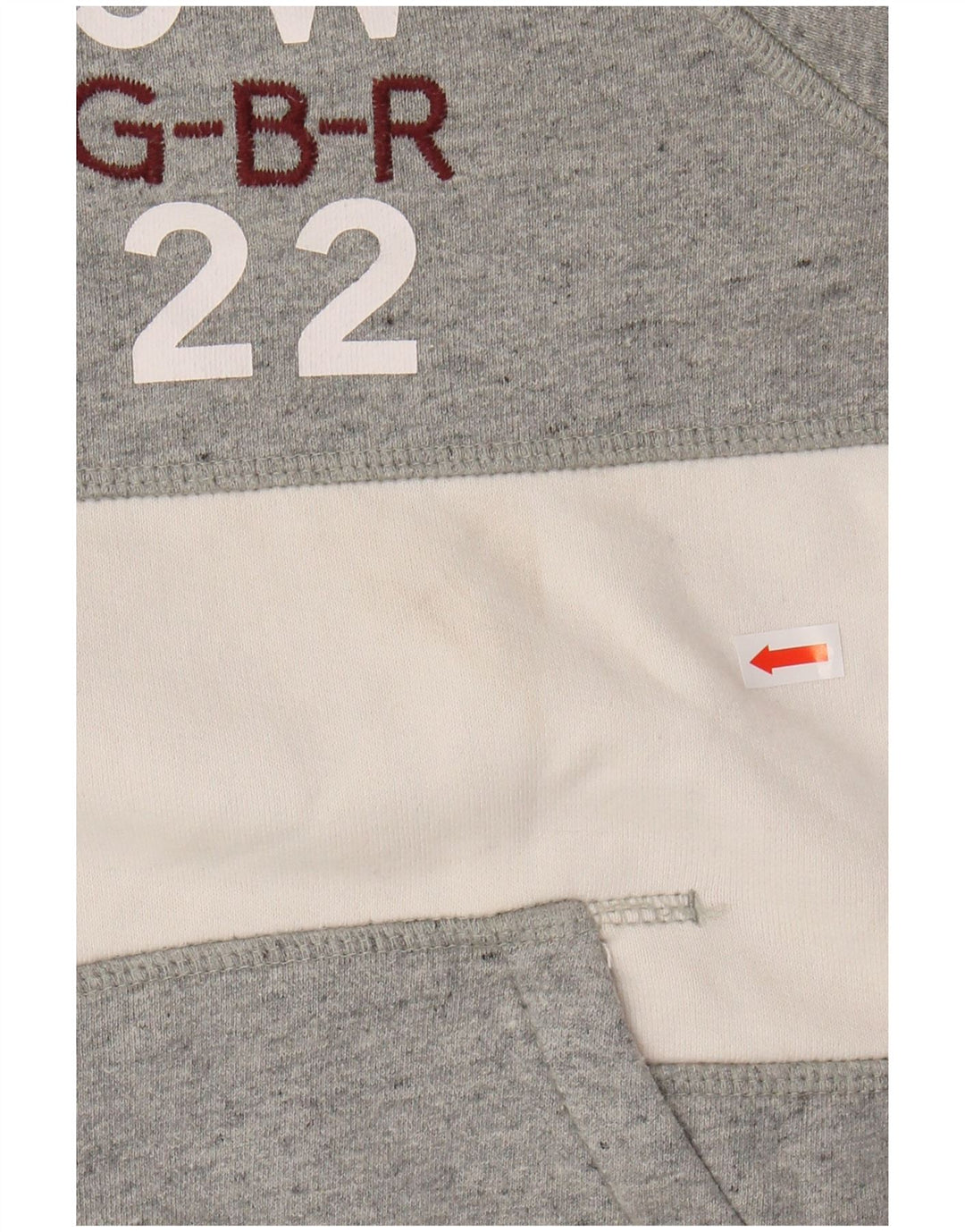 JACK WILLS Pulover cu glugă cu grafic pentru femei UK 12 Medium Gri Colorblock