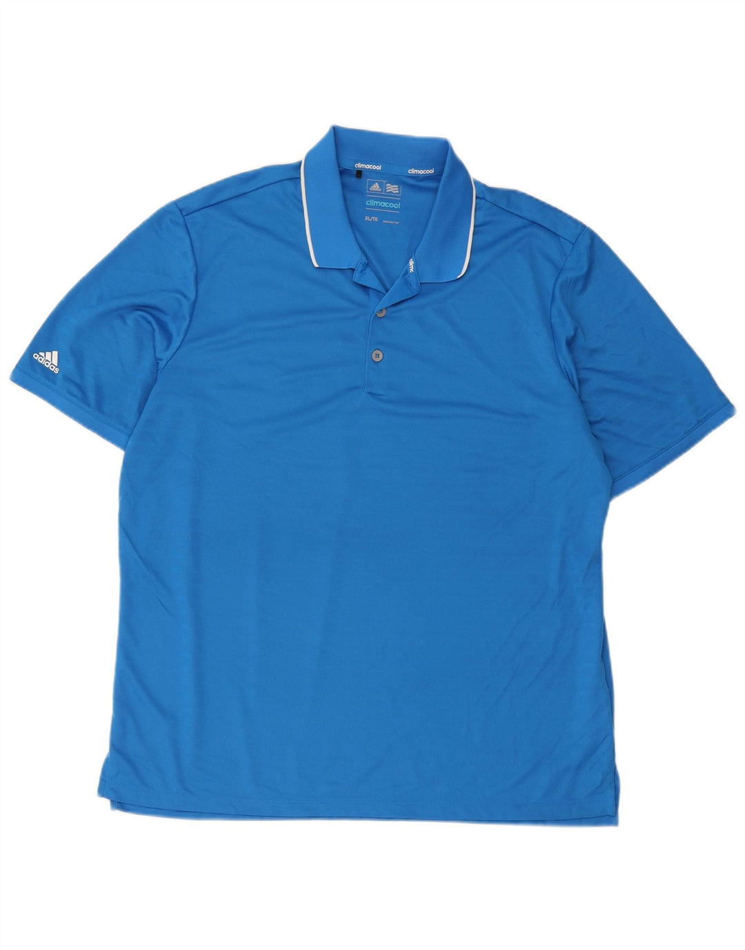 Tricou polo Adidas Climacool pentru bărbați XL, poliester cu dungi albastre