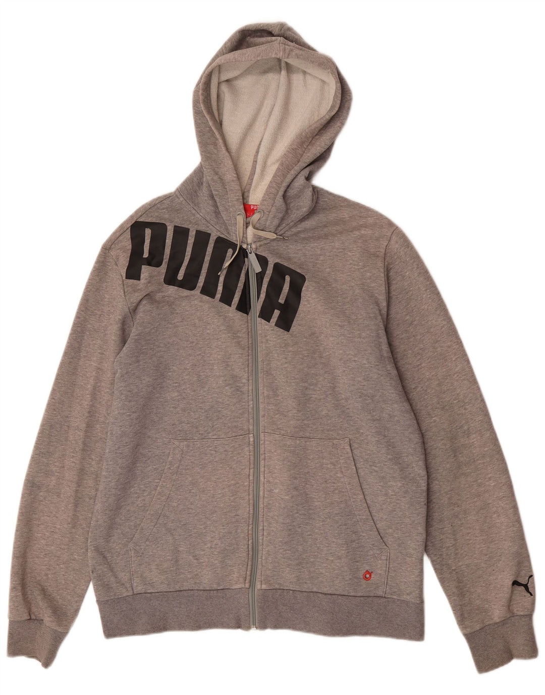Pulover Puma Graphic Zip pentru bărbați, bumbac, gri mediu