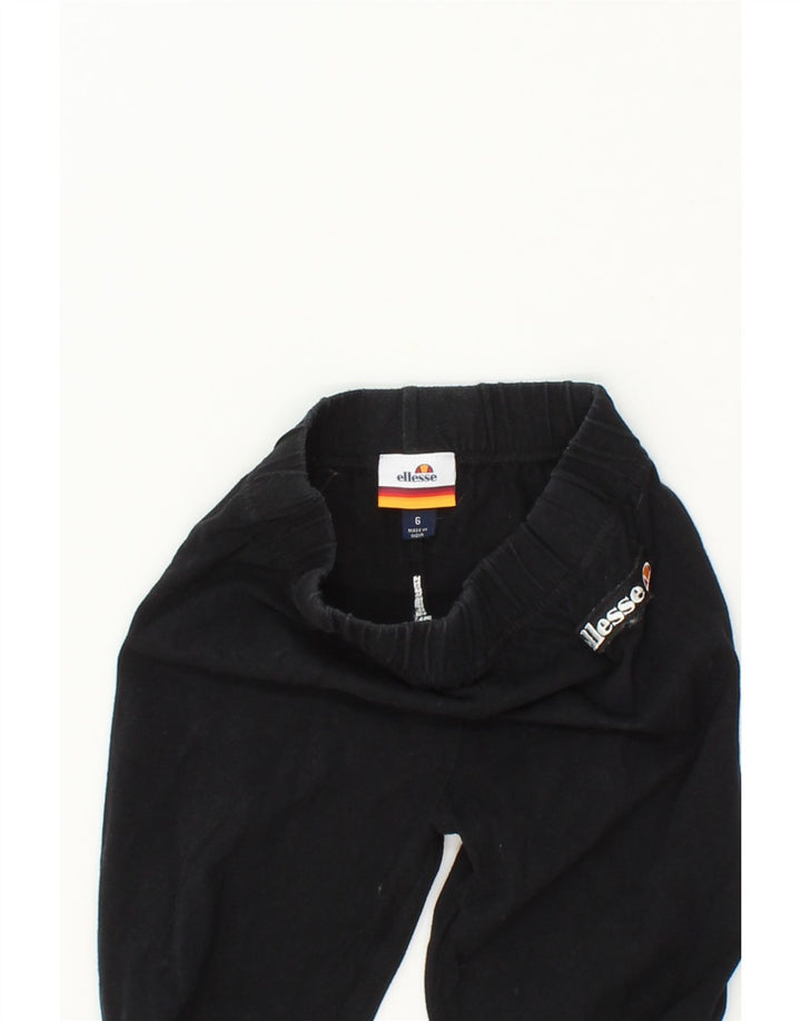 ELLESSE Womens Graphic Leggings UK 6 XS Black Vintage Ellesse and Second-Hand Ellesse from Messina Hembry 