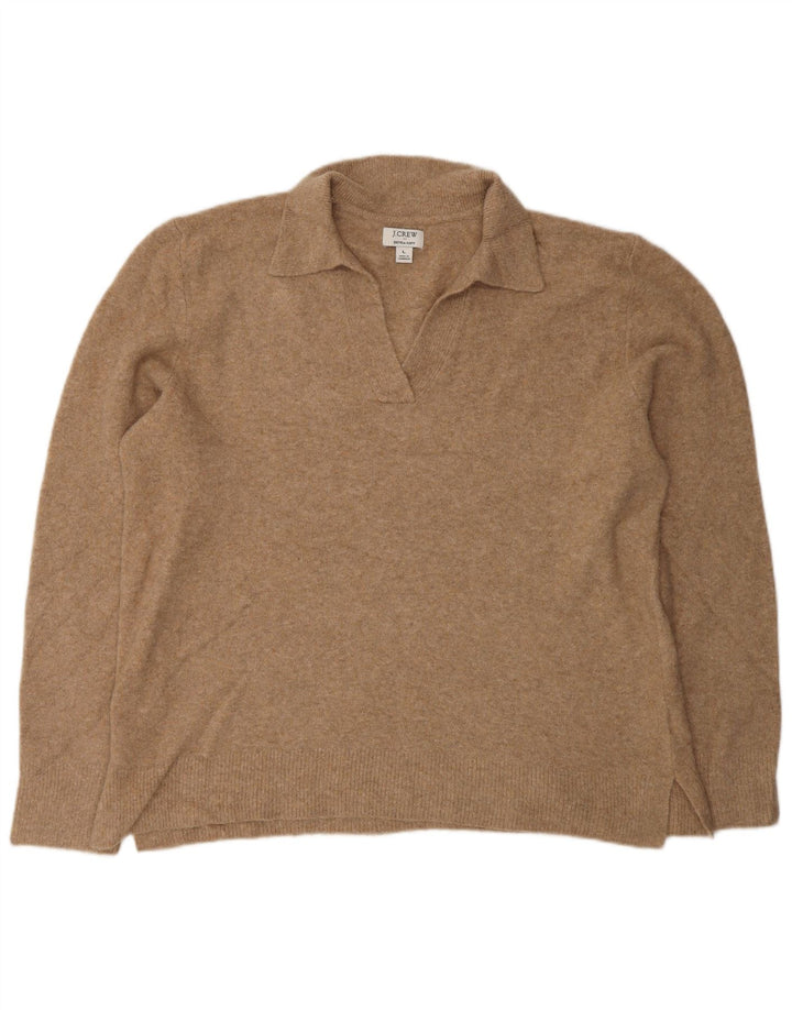 J. CREW Pulover cu gât polo supradimensionat pentru femei UK 16 Maro mare