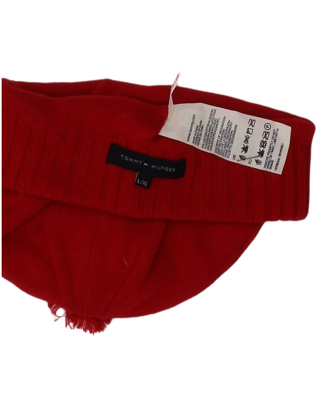 Căciulă tricotată pentru femei Tommy Hilfiger, mare/XL, bumbac roșu