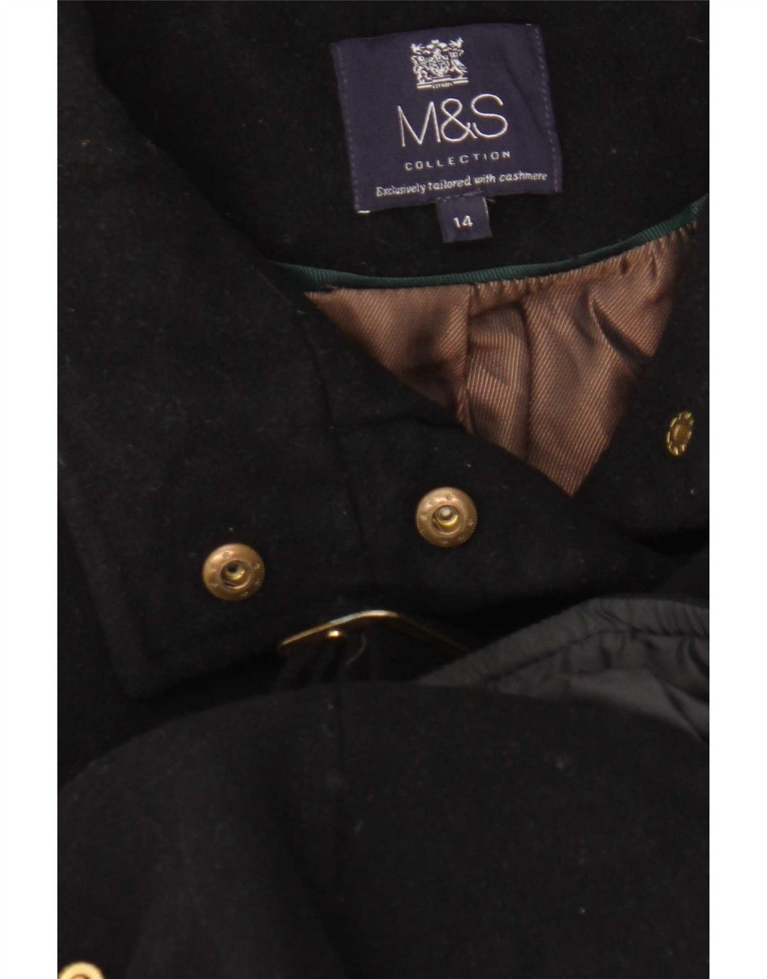 Palton pentru femei Marks & Spencer UK 14 Medium Lână neagră