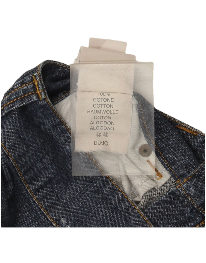 Pantaloni scurți din blugi pentru femei Liu Jo W28, bumbac albastru mediu