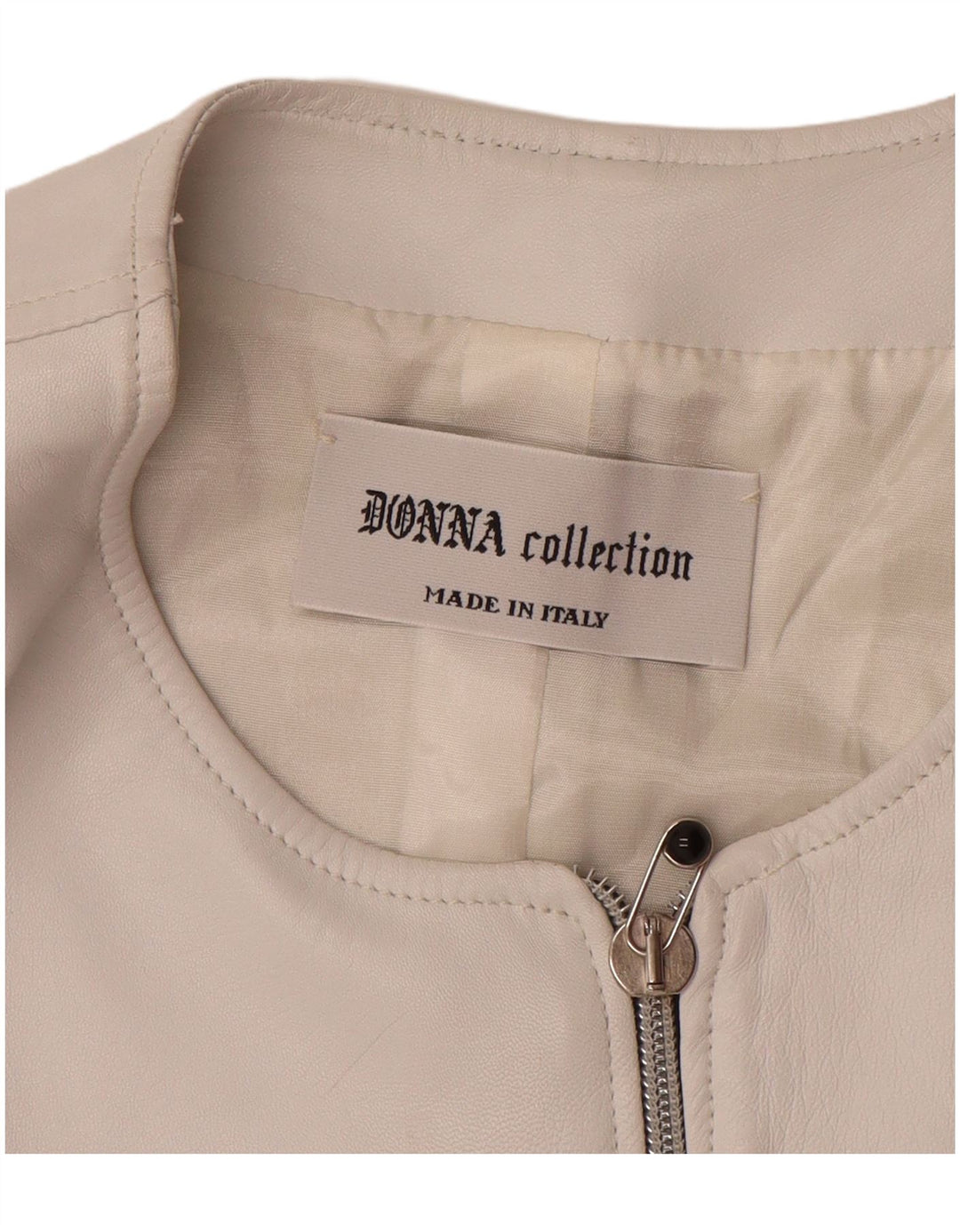 VINTAGE Gilet din piele pentru femei UK 12 Medium White