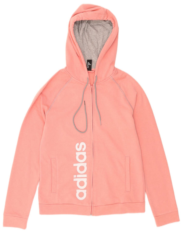 Pulover Adidas Graphic Zip pentru femei UK 14 Roz mediu