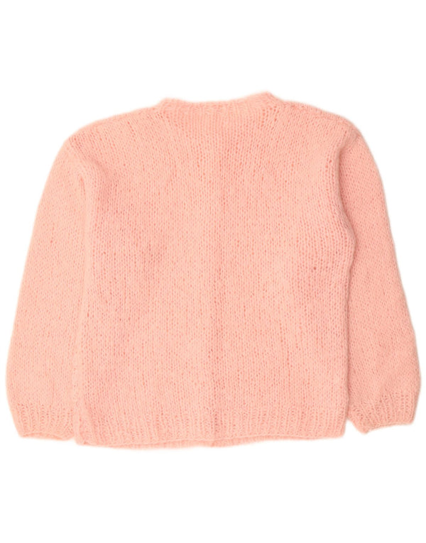 Pulover cardigan pentru femei VINTAGE UK 18 XL roz acrilic