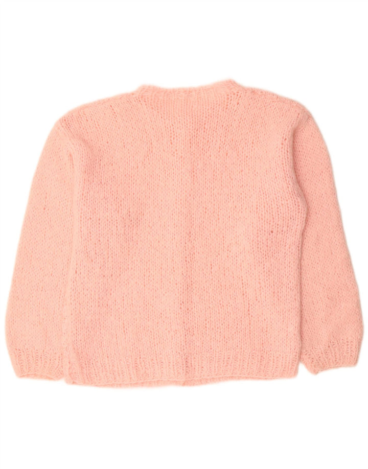 Pulover cardigan pentru femei VINTAGE UK 18 XL roz acrilic