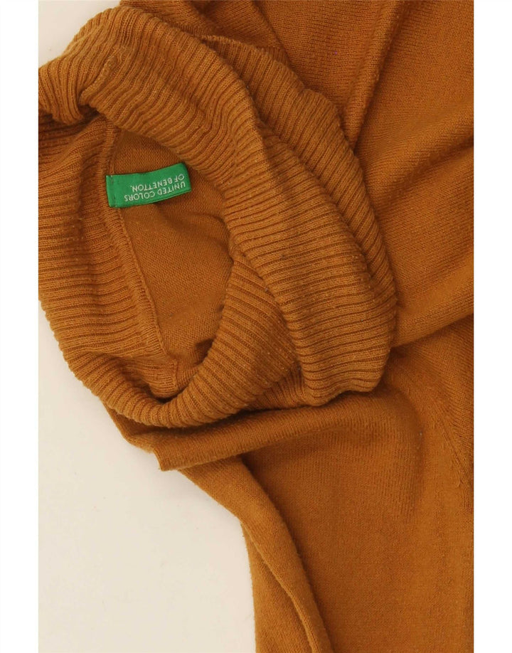 Pulover pentru femei Benetton cu gât rulat UK 8 Small Yellow