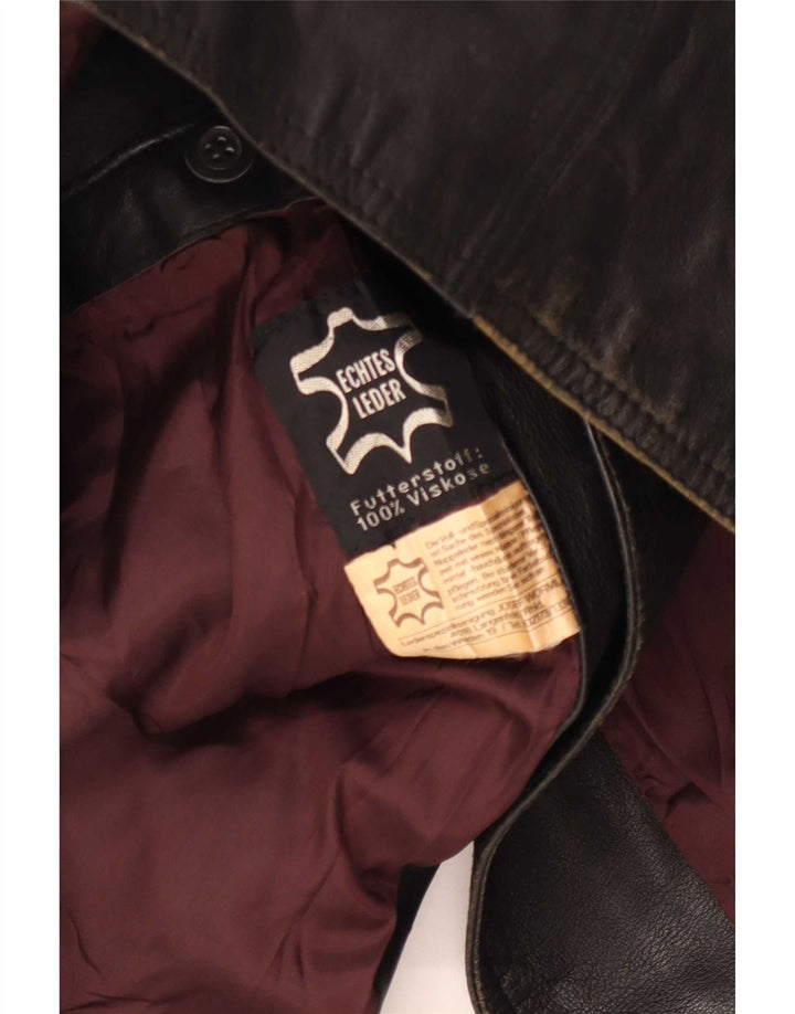 Jachetă de piele vintage pentru bărbați UK 36 Small Black