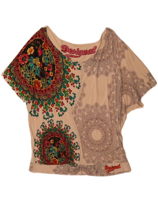 Bluză Desigual pentru femei Batwing Top UK 12 Medium Off White Floral