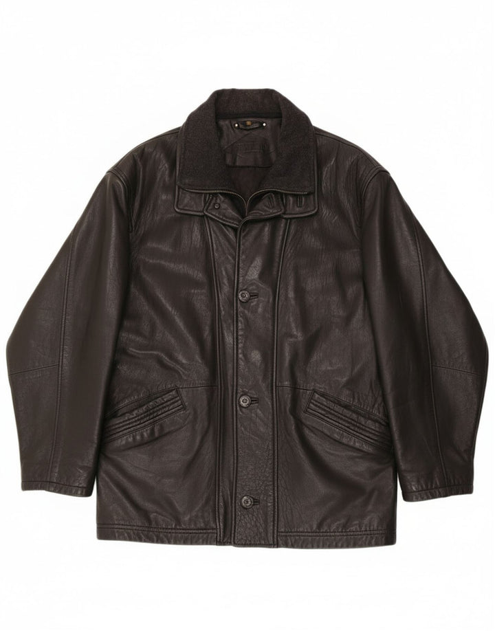 Jachetă de piele pentru bărbați Trapper EU 52 XL din piele neagră