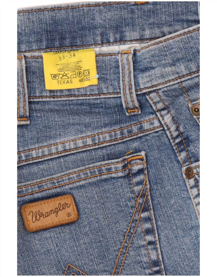 Pantaloni scurți din denim pentru bărbați WRANGLER W33, bumbac albastru mediu