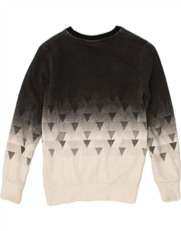PYREX Boys Graphic Sweatshirt Jumper 7-8 Years Small Grey Colourblock Vintage Pyrex and Second-Hand Pyrex from Messina Hembry 
