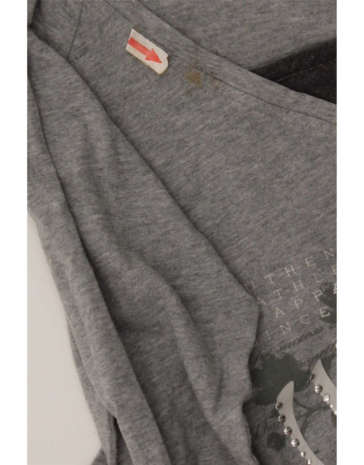 Champion pentru femei Heritage Fit Graphic Top cu mânecă lungă UK 12 Medium Gri