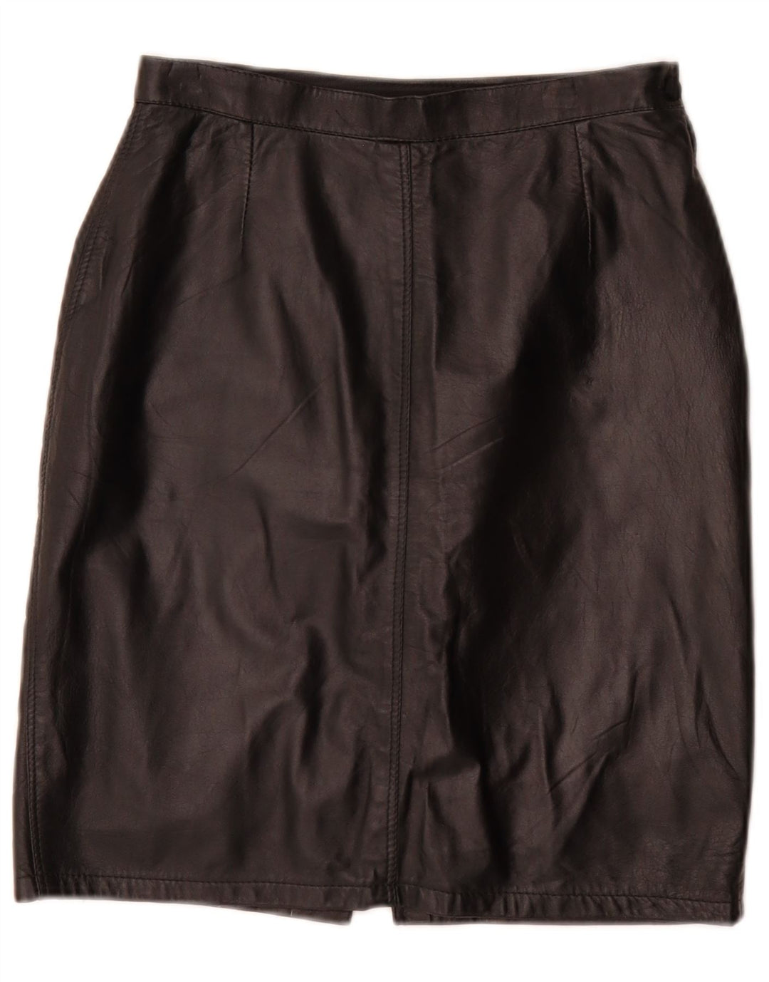Fusta creion din piele vintage pentru femei W26 Small Black
