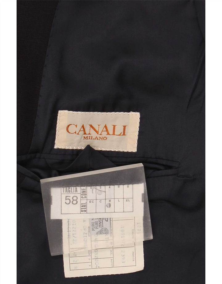 Jachetă pentru bărbați Canali cu 2 nasturi IT 58 4XL Bleumarin Lână nouă