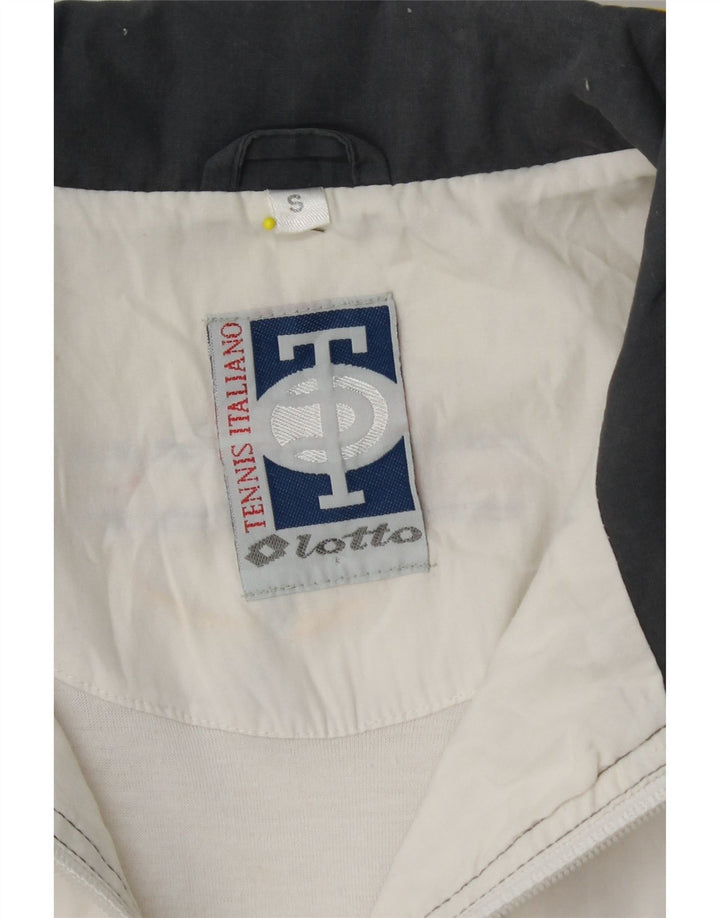 Jachetă de trening grafică LOTTO, cu croiala largi, albă, mică