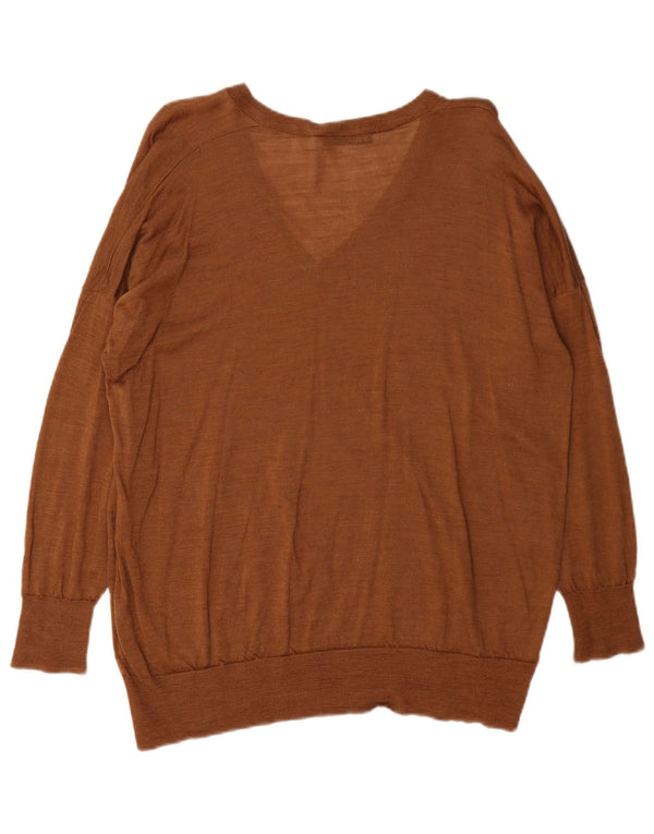 Pulover pentru femei cu decolteu în V Zara UK 14 Maro Mediu