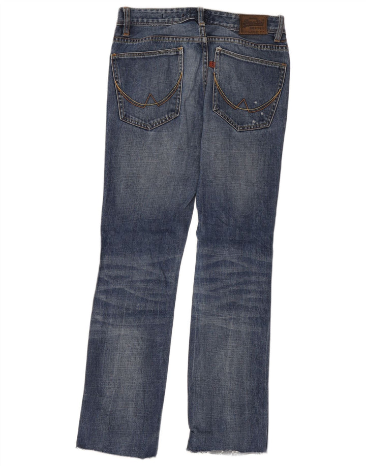 Blugi subțiri distressed pentru femei Superdry W28 L32 bumbac albastru