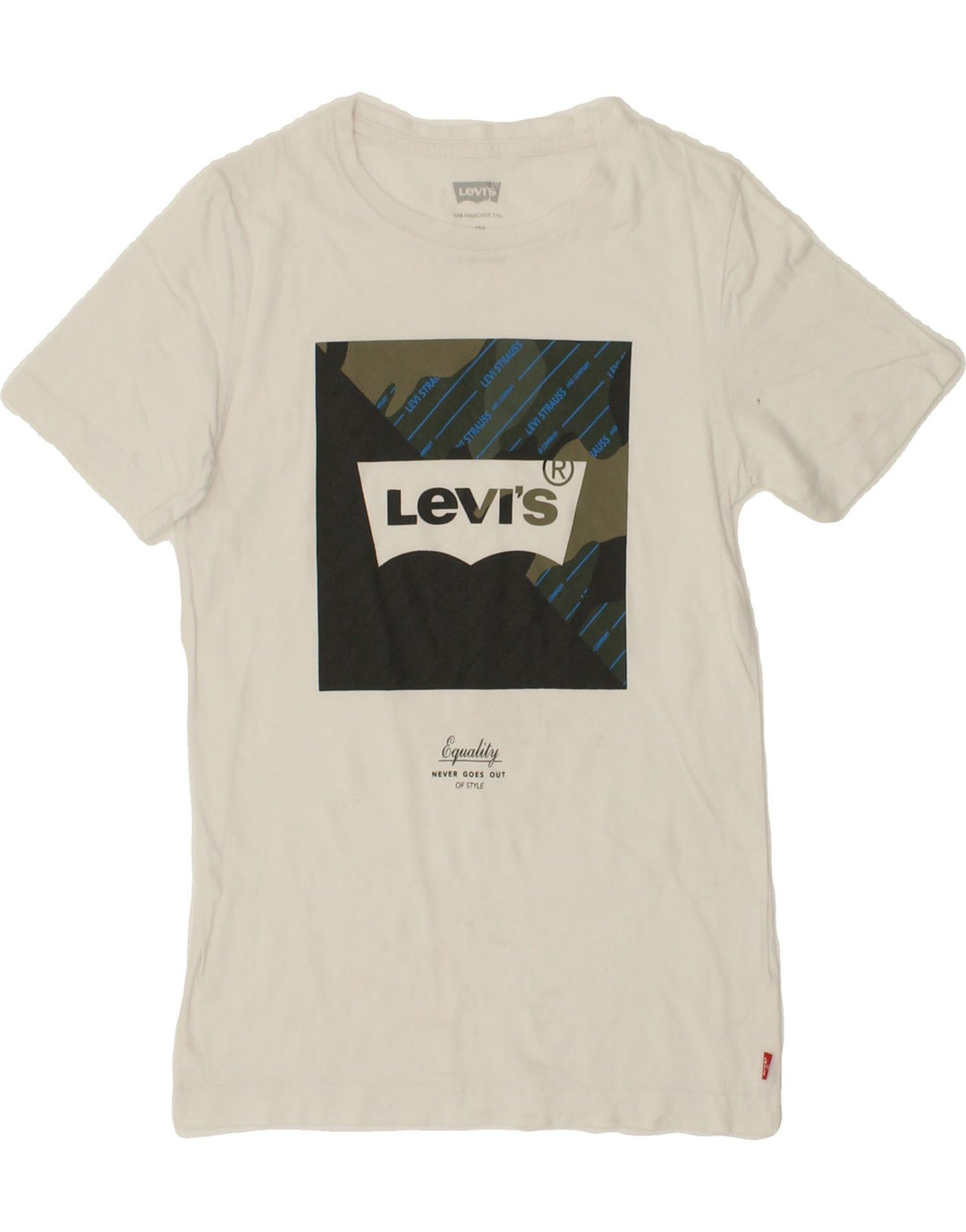 LEVI'S Boys Graphic T-Shirt Top 11-12 Years White Vintage Levi's and Second-Hand Levi's from Messina Hembry 