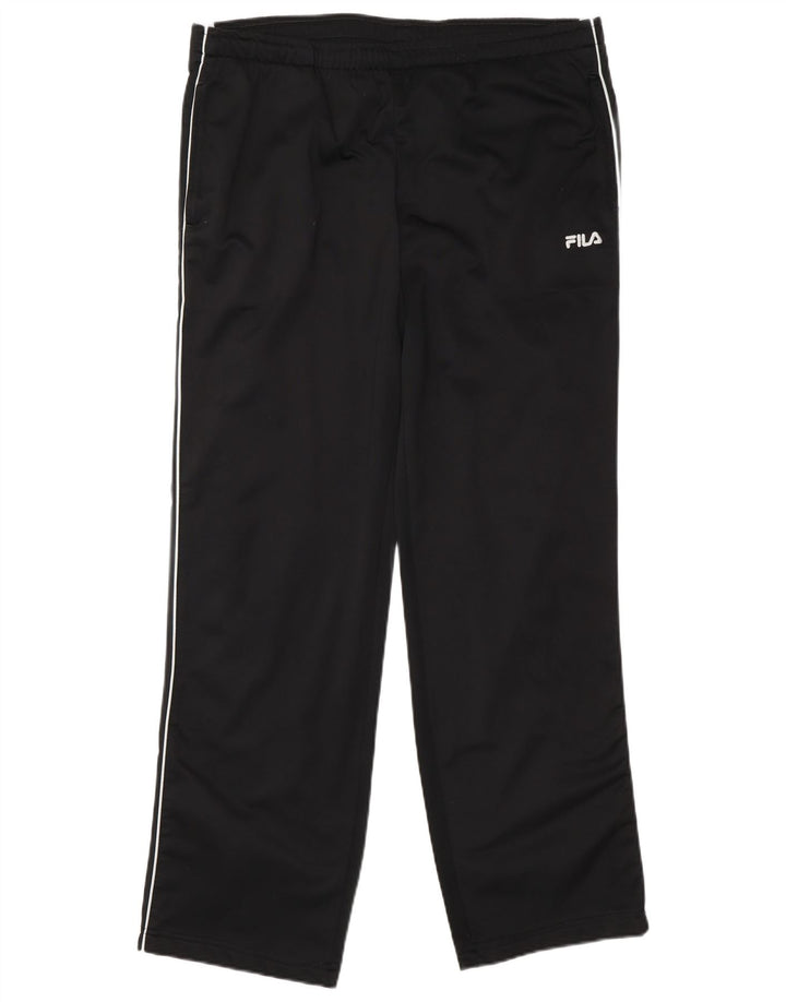 Pantaloni de trening Fila pentru bărbați, mari, negru, poliester color bloc