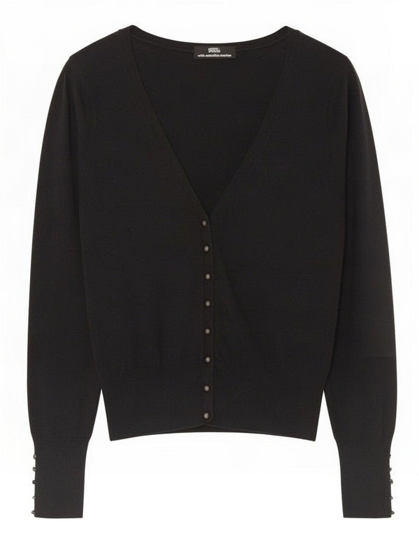 Pulover cardigan pentru femei Marks & Spencer UK 10 Lână merinos gri mic