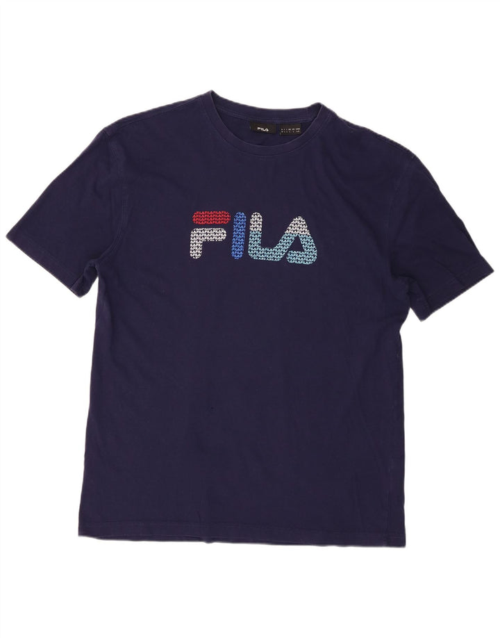 Tricou cu grafică Fila pentru bărbați Top mare din bumbac bleumarin