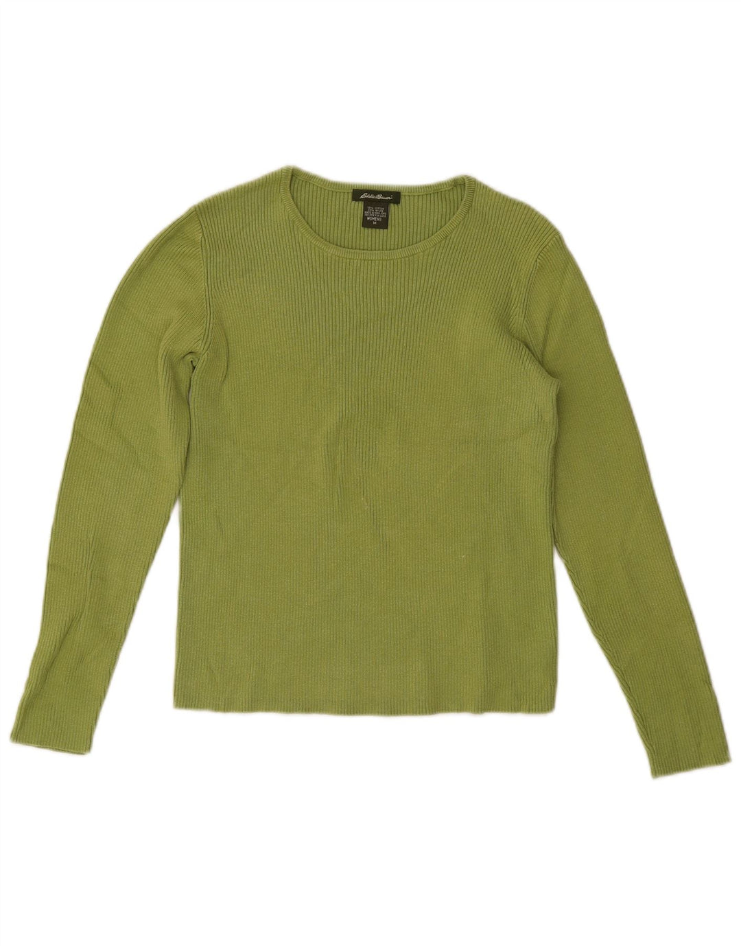 Eddie Bauer Crop Top pentru femei cu mânecă lungă UK 12 Bumbac verde mediu