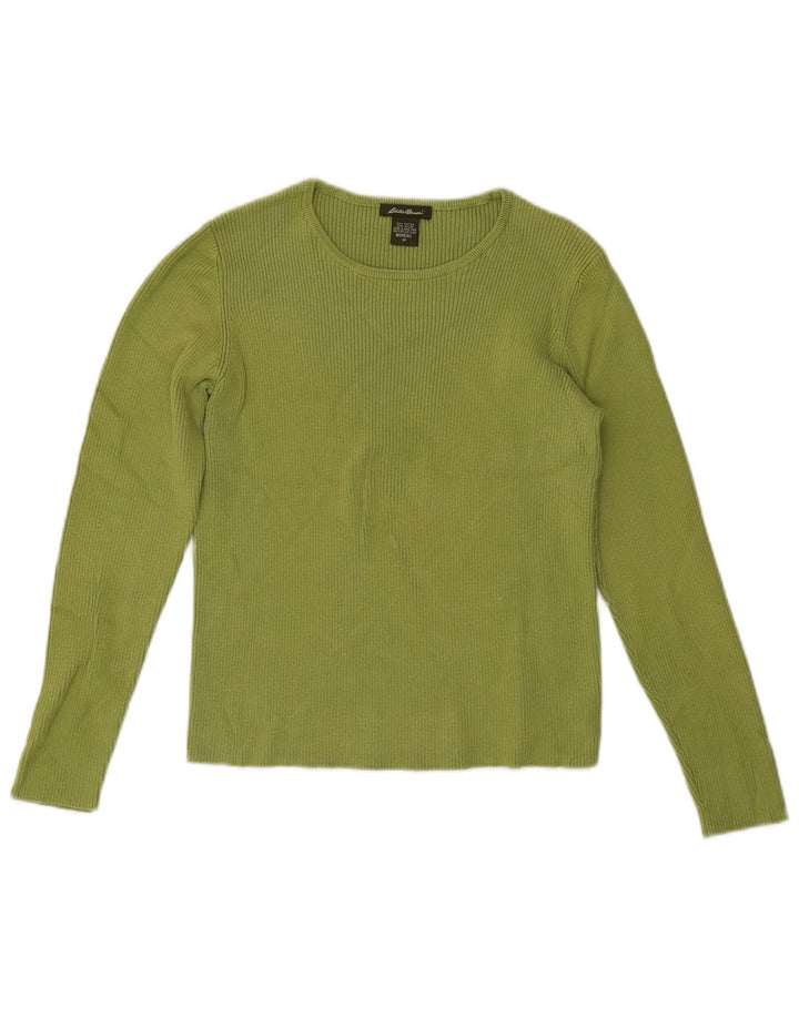 Eddie Bauer Crop Top pentru femei cu mânecă lungă UK 12 Bumbac verde mediu