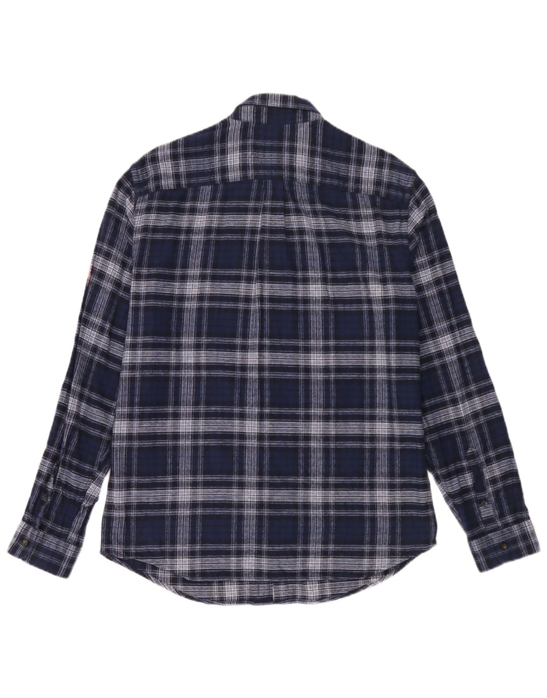 Cămașă de flanel pentru bărbați Marks & Spencer, de culoare medie, albastru bleumarin
