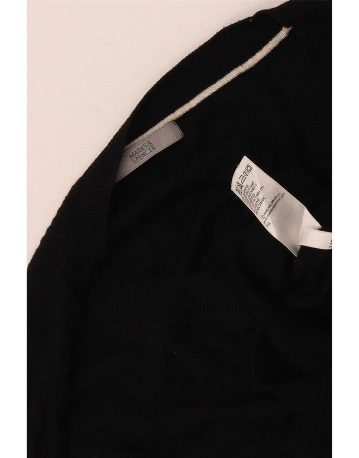 Pulover cu decolteu în V pentru femei Marks & Spencer, UK 12 Medium Negru