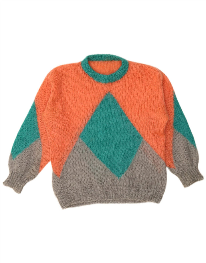 Pulover Vintage pentru damă cu gât crew pulover XL multicolor geometric