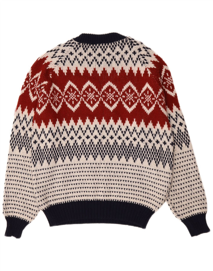 Pulover Vintage pentru bărbați cu gâtul turnat, mare, multicolor, Fair Isle