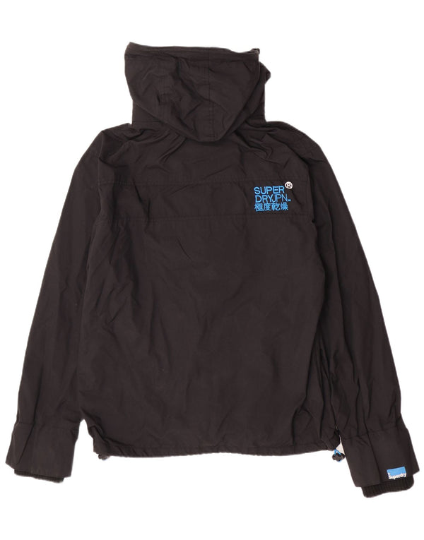 Jachetă de ploaie cu glugă Superdry pentru bărbați UK 40, mare, negru, color block