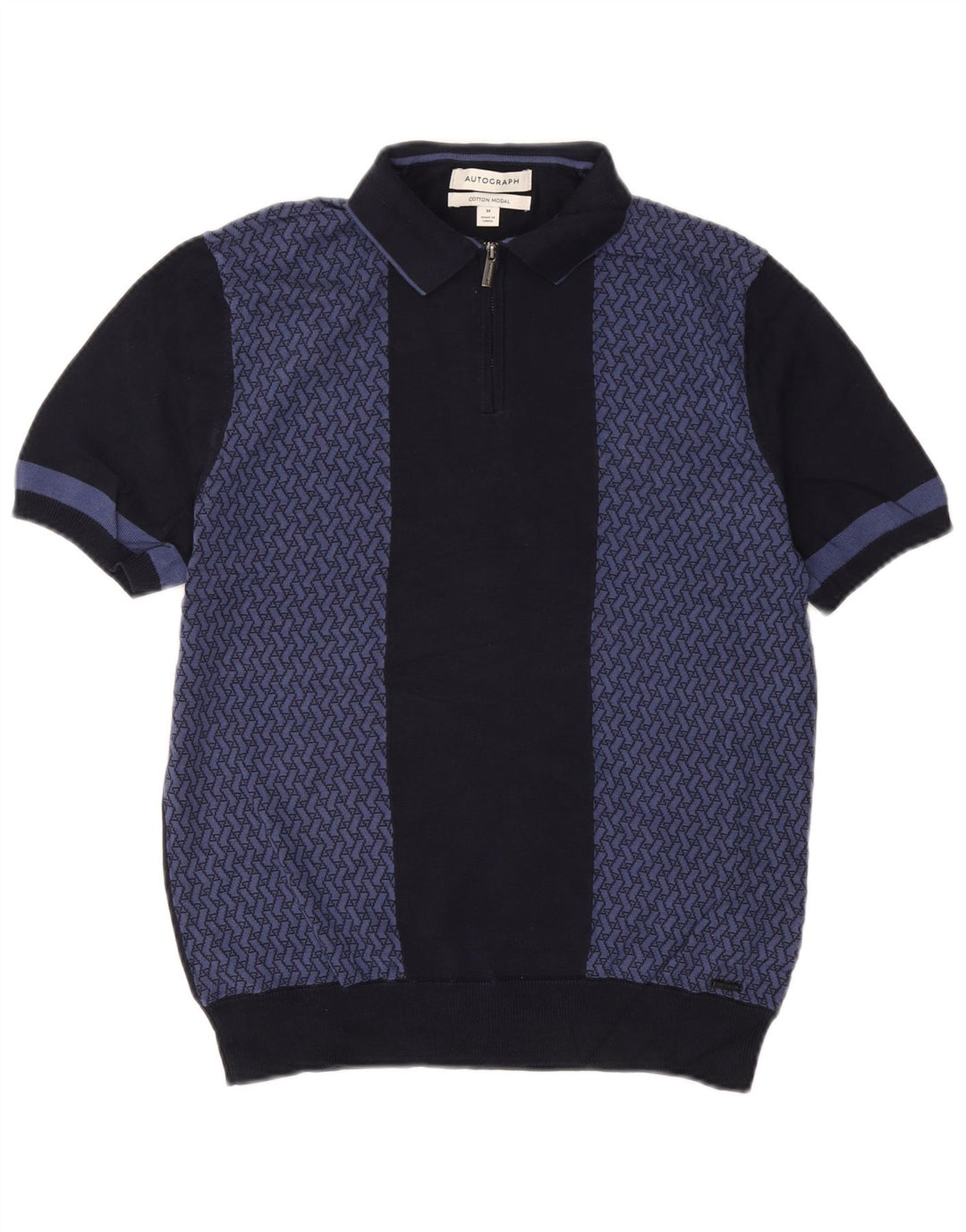 Pulover pentru bărbați Marks & Spencer, cu autograf, cu gât polo, bleumarin mediu