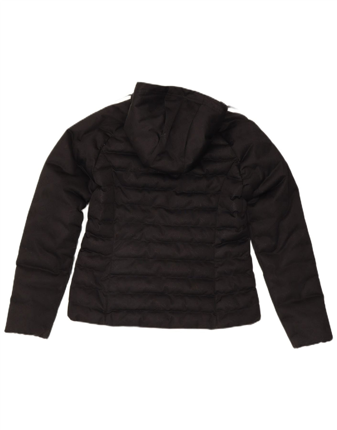 ADIDAS Womens Hooded Padded Jacket UK 12 Medium  Black Polyester