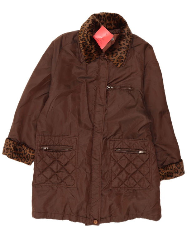 Pardesiu supradimensionat pentru femei Luisa Spagnoli UK 14 Medium Brown Animal Print