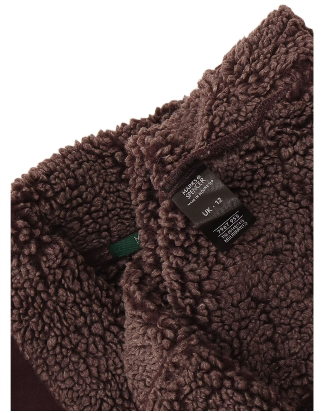 Gilet Sherpa pentru femei Marks & Spencer UK 12 Medium Burgundy Poliester