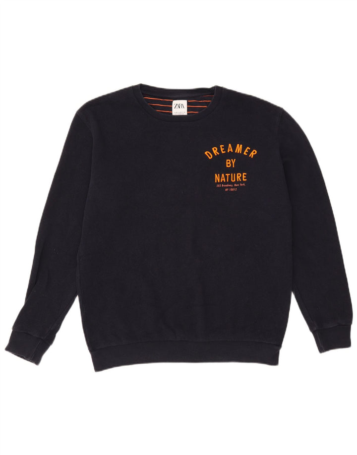 Pulover pentru bărbați Zara Pulover Medium Bleumarin