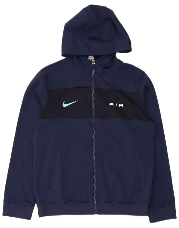 Pulover Nike pentru băieți Dri Fit, cu fermoar, 13-14 ani, XL, bleumarin, bloc de culoare