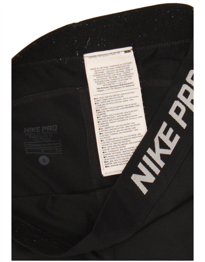Pantaloni de trening Nike Capri Graphic pentru femei UK 10 Poliester negru mic