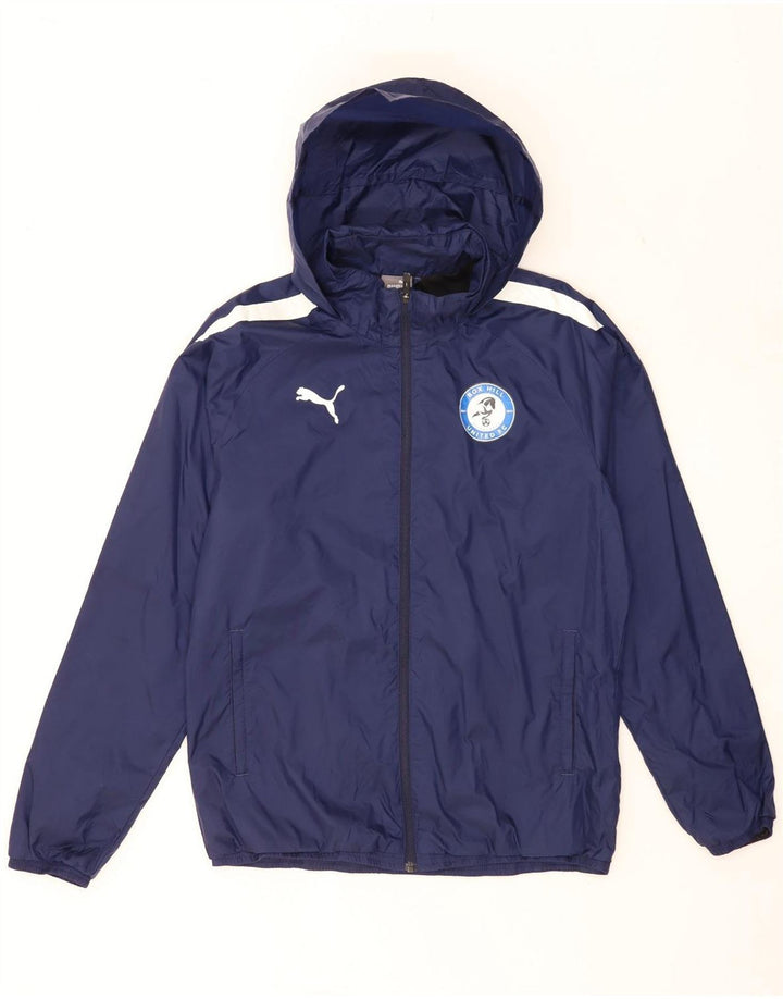 Jachetă de ploaie cu glugă Puma pentru bărbați UK 38 Medium Navy Blue Marine Colorblock