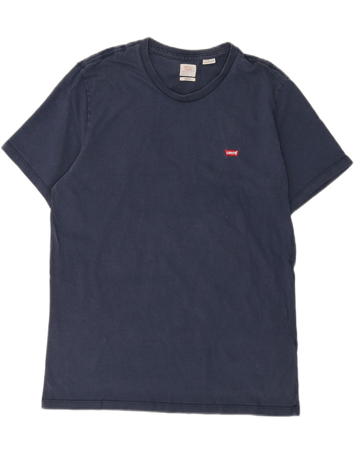 LEVI'S Mens Standard T-Shirt Top Medium Navy Blue Cotton Vintage Levi's and Second-Hand Levi's from Messina Hembry 
